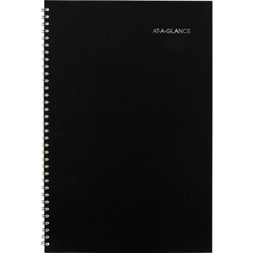 Notebooks & Pads | AT-A-GLANCE AY200 14-Month: Jul 2025 to Aug 2026 12 in. x 8 in. Academic Year Ruled Blocks DayMinder Monthly Planner - Black Cover image number 0
