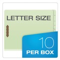 File Folders | Pendaflex 23224 2.5 in. Expansion 2 Dividers 6 Fasteners Letter Size End Tab Classification Folders - Pale Green Exterior (10/Box) image number 6