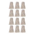 Mops | Rubbermaid Commercial FGV11800WH00 24 oz. 1 in. Band Economy Cut-End Cotton Wet Mop Head - White (12/Carton) image number 0