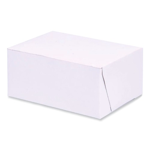Food Trays, Containers, and Lids | SCT 1503 6 in. x 4.45 in. x 2.75 in. Standard Paper Bakery Boxes - White (250/Carton) image number 0