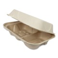 Food Trays, Containers, and Lids | World Centric TO-SC-U34D-LFP 9.2 in. x 6.4 in. x 3 in. Paper Hoagie Box Fiber Hinged Containers - Natural (500/Carton) image number 1