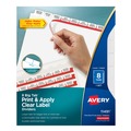 Bulk Savings Pricing 2 | Avery 11491 11 in. x 8.5 in. 8-Tab Big Tab Clear Label Dividers - White Tabs/White (1-Set) image number 0