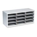 Office Jansan | Fellowes Mfg Co. 25004 12 Sections 29 in. x 11-7/8 in. x 12-15/16 in. Particle Board Desktop Sorter - Dove Gray image number 0