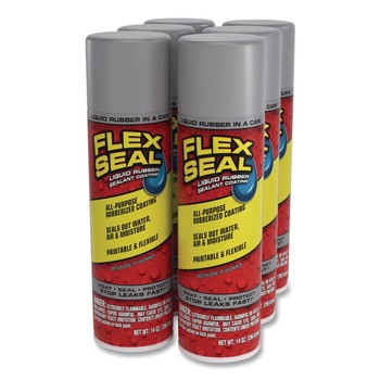 Flex Seal Products 14 oz Flex Seal Liquid Rubber Sealant Coating Aerosol - Dries Gray (6/Carton)