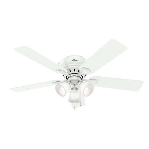 Hunter 53011 52 In Reinert Snow White Ceiling Fan With Light
