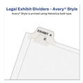 Office Jansan | Avery 01370 11 in. x 8.5 in. 26-Tab Exhibit A to Exhibit Z Avery Style Preprinted Legal Exhibit Side Tab Index Dividers - White (1-Set) image number 4