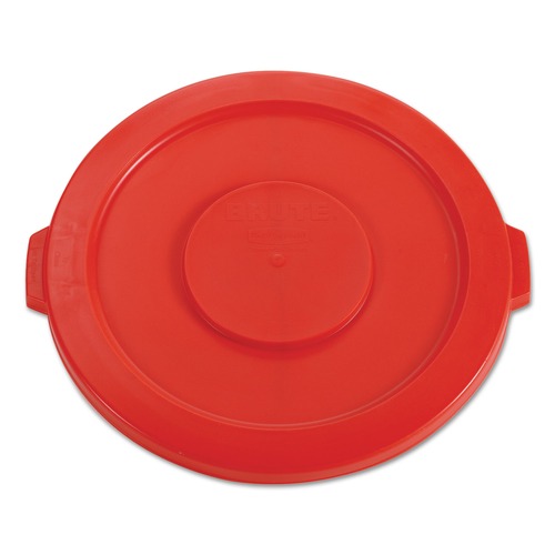Trash & Waste Bins | Rubbermaid Commercial FG263100RED Brute 22.25 in. for 32 Gallon Containers Round Flat Top Lid - Red image number 0