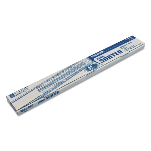 Office Jansan | C-Line 30532 32 Divider Letter Size Plastic Indexed Sorter - Blue image number 0