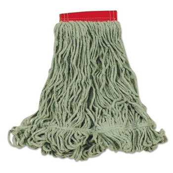 Rubbermaid Commercial FGD25306GR00 Super Stitch Blend Cotton/Synthetic Wet Mop Heads - Large, Green (6/Carton)