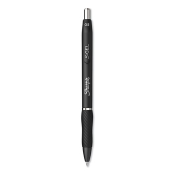Sharpie S-Gel 2096145 S-Gel High-Performance Fine 0.5 mm Retractable Gel Pen - Black Ink/Barrel (1-Dozen)