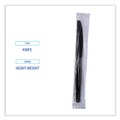 Cutlery | Boardwalk BWKKNIHWPSBIW Heavyweight Wrapped Polystyrene Knife - Black (1000/Carton) image number 5