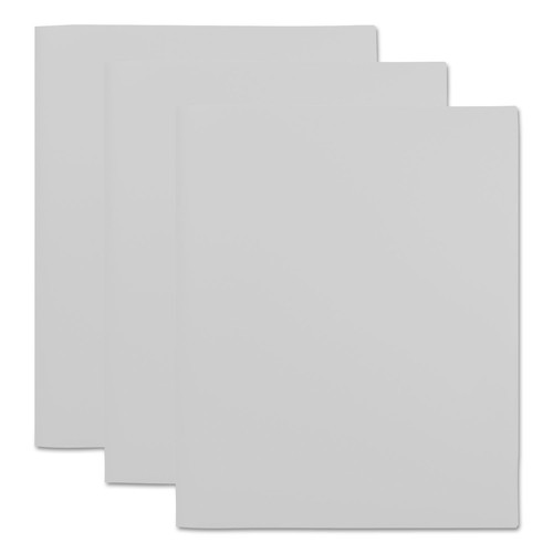  | Universal UNV20544 2-Pocket Plastic 11 in. x 8-1/2 in. Folders - White (10-Piece/Pack) image number 0