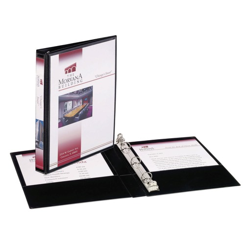 Office Jansan | Avery 27725 8.5 in. x 5.5 in. 0.5 in. Capacity 3 Rings Mini Size Durable View Binder with Round Rings - Black image number 0