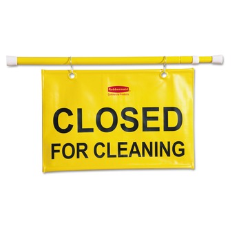 Rubbermaid Commercial 50 in. x 1 in. x 13 in. Site Safety Hanging Sign - Yellow