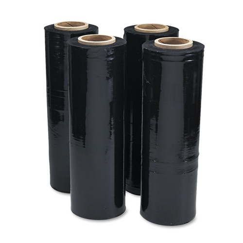 Industrial Shipping Supplies | Universal UNV62120 18 in. x 1500 ft. Roll 80-Gauge Stretch Film - Black (4/Carton) image number 0