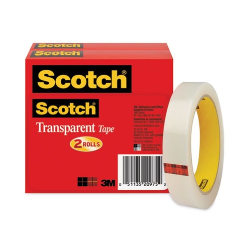 Office Jansan | Scotch 600-2P34-72 0.75 in. x 72 yds. 3 in. Core Transparent Tape (2/Pack) image number 0