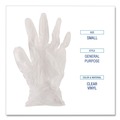 Disposable Gloves | Boardwalk BWK365SCT 2.6 mil General Purpose Powder/Latex-Free Vinyl Gloves - Small/Clear (1000/Carton) image number 7