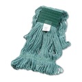 New Year New Savings! Save $25 off $150 | Boardwalk BWK502GNEA 5 in. Super Loop Cotton/Synthetic Fiber Wet Mop Head - Medium, Green image number 0