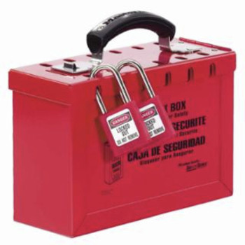 Master Lock 6 in. x 9-1/4 in. x 3-3/4 in. Metal Group Lock Box, Red