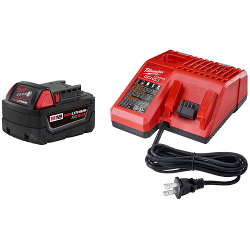 Milwaukee 48 59 1850 M18 Redlithium Xc 5 Ah Lithium Ion Battery And Charger Kit Cpo Outlets