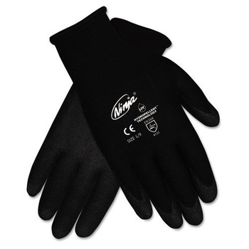 MCR Safety Ninja HPT PVC coated Nylon Gloves - Black Medium (1-Pair)
