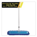 Mops | Gritt Commercial GRI17436T 36 in. x 5 in. Microfiber Head 40 in. to 72 in. Silver Aluminum Handle Dust Mop with Telescopic Handle - Blue (1-Kit) image number 2