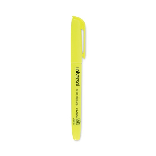 Office Jansan | Universal UNV08856 Chisel Tip Pocket Highlighter Value Pack - Yellow (36/Pack) image number 0