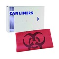 Office Jansan | Boardwalk A6639PRK 33 in. x 39 in. 1.3 mil 33 gal. Linear Low Density Health Care Trash Can Liners - Red (150/Carton) image number 1