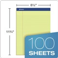 Office Jansan | Ampad 20-222 8.5 in. x 11.75 in. Perforated Writing Pads - Narrow, Canary Yellow (1-Dozen) image number 1