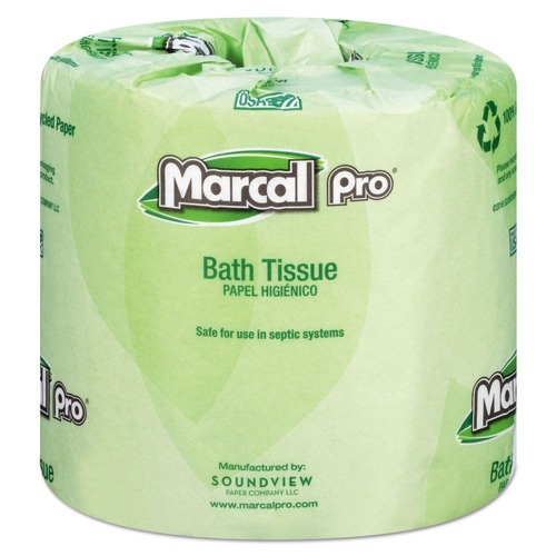 Toilet Paper | Marcal PRO 3001 100% Recycled Septic Safe 2-Ply Bathroom Tissue - White (240 Sheets/Roll, 48 Rolls/Carton) image number 0
