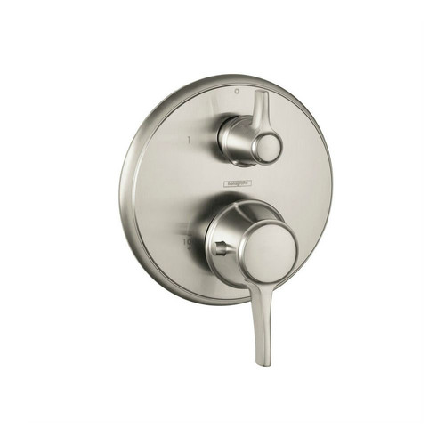 Fixtures | Hansgrohe 15753821 C Thermostatic Trim with Volume Control & Diverter (Brushed Nickel) image number 0