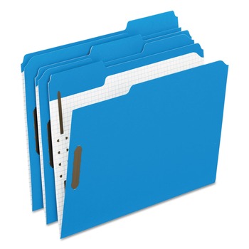 Pendaflex 2 Fasteners Letter Size Colored Classification Folders with Embossed Fasteners - Blue (50/Box)