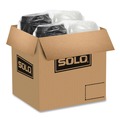 Food Service | SOLO 809011-PP94 OctaView 9.55 in. x 9.1 in. x 3 in. 31 oz. Plastic Hinged-Lid Hot Food Containers - Black/Clear (100/Carton) image number 1