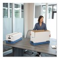 Office Jansan | Bankers Box 0002501 12.25 in. x 16 in. x 11 in. Letter/Legal Files Medium-Duty Strength Storage Boxes - White/Blue (4/Carton) image number 3