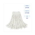 Cleaning & Janitorial Supplies | Boardwalk BWK2024CCT No. 24 Cotton Cut-End Wet Mop Head - White (12/Carton) image number 6