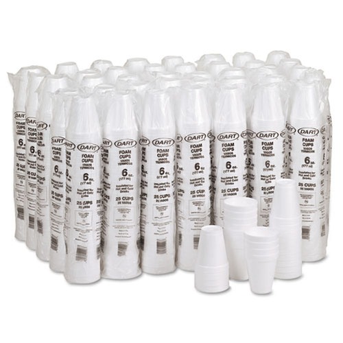 Food Trays, Containers, and Lids | Dart 6J6 6 oz. Foam Drink Cups - White (1000/carton) image number 0