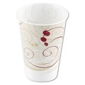 Cups and Lids | SOLO R7N-J8000 Symphony Design 7 oz. Wax Coated Paper Cups - Beige/White (2000/Carton) image number 1