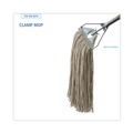 Mops | Boardwalk BWK732C 32 oz. Economical Lie-Flat Cotton Fiber Mop Head - White (12/Carton) image number 4