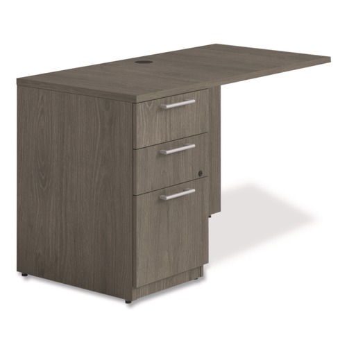 Office Desks & Workstations | Alera AE1NZK-UF2448R TOM 48 in. x 24 in. x 29 in. Seville Series Left Desk Return with Pedestal - Walnut image number 0
