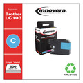 Ink & Toner | Innovera IVRLC103C 600 Page-Yield, Replacement for Brother LC103C, Remanufactured High-Yield Ink - Cyan image number 2