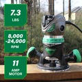 Metabo HPT Clearance | Metabo HPT M12VCM 110V 11 Amp 2.25 HP Variable Speed Corded Fixed Base Router image number 2