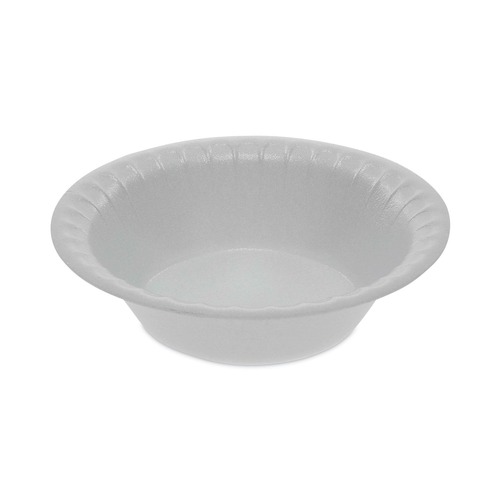  | Pactiv Corp. YTH100040000 4.5 in. Diameter 5 oz. Unlaminated Foam Dinnerware Bowl - White (1250/Carton) image number 0