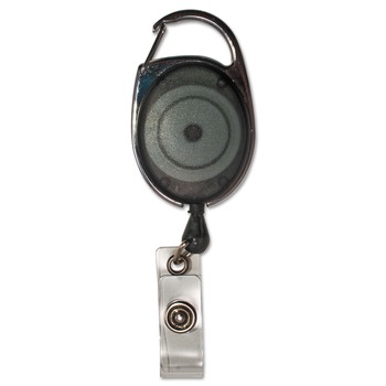 Advantus 30 in. Extension Carabiner-Style Retractable ID Card Reel - Smoke (12/Pack)