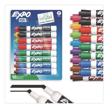EXPO Broad Chisel Tip Low-Odor Dry-Erase Marker- Assorted Colors (16/Set)