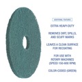 Office Jansan | Boardwalk BWK4013GRE 13 in. Diameter Heavy-Duty Scrubbing Floor Pads - Green (5/Carton) image number 6