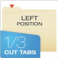 Office Jansan | Pendaflex 752 1/3 1/3-Cut Tabs Assorted Letter Size 0.75 in. Expansion File Folders - Manila (100/Box) image number 1