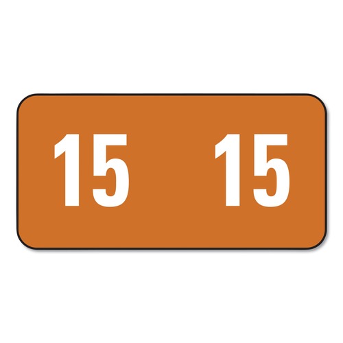 Office Jansan | Smead 67915 0.5 in. x 1 in. "15-in Yearly End Tab Folder Labels - Brown (25 Labels/Sheet, 10 Sheets/Pack) image number 0