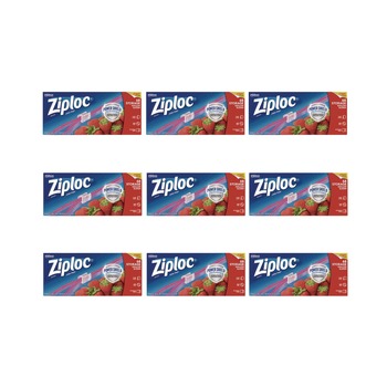 Ziploc 9.5 in. x 2.63 in. x 10.56 in. Gallon Slider Storage Bags - Clear (9/Carton)