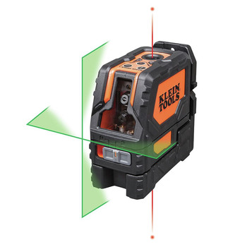 LASER LEVELS | Klein Tools 93LCLG Self-Leveling Green Cordless Cross-Line Laser with Red Plumb Spot