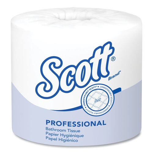 Cleaning & Janitorial Supplies | Scott 5102 Essential Septic-Safe Standard Roll Bathroom Tissue for Business - White (1210 Sheets/Roll, 80 Rolls/Carton) image number 0